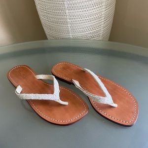 Tommy Bahama White Beaded Sandals